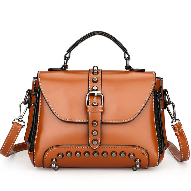 Винтажные сумки на плечо для женщин высококачественные сумочки из вощеной кожи