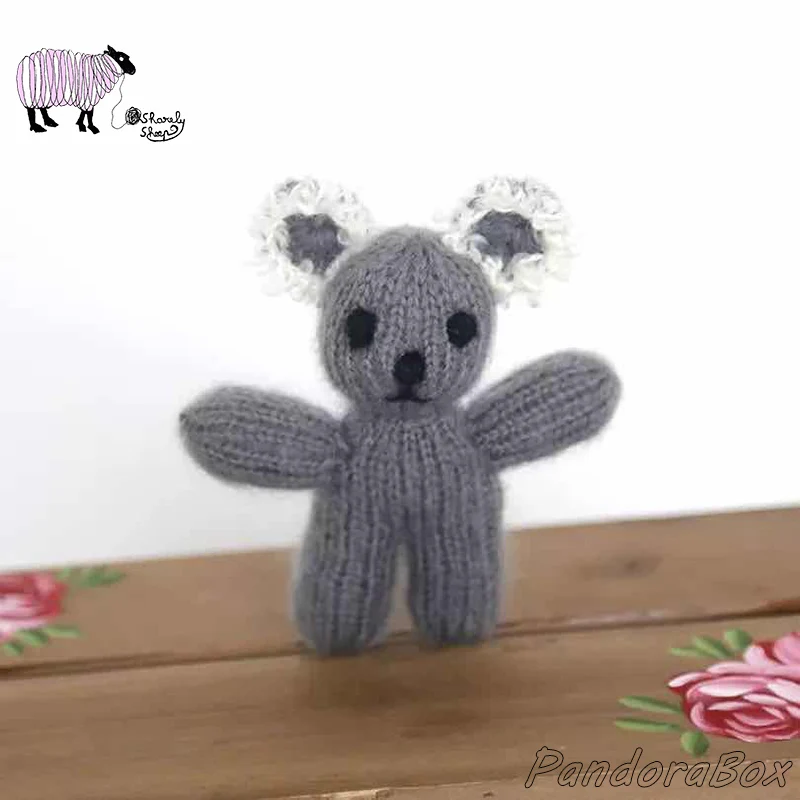 Knit Teddy Bear Rabbit Newborn Photography Toy Props Crochet Bunny Doll Baby Girl Boy Photo Shoot Accessories bebe foto | Детская одежда