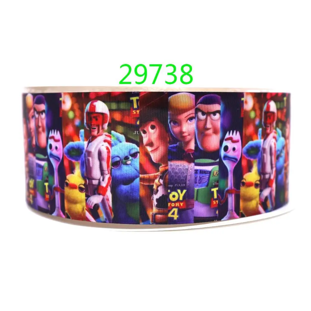 Free shipping 50 yard cartoon printed grosgrain ribbon 29631 - Цвет: 29738