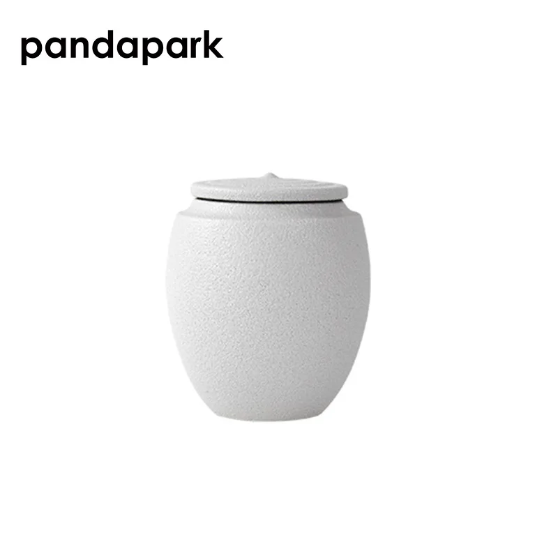 

Pandapark Japanese Coarse Pottery Tea Cans Kung Fu Tea Set Pu'er tea Caddy Jar Pot Tea Sealed Creative Home Decoration PPM032
