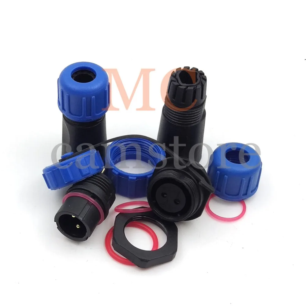 SP13 2pin Водонепроницаемый авиационный разъем IP68 Штекер и розетка 2-х проводные пайка соединителя кабеля на улицу.