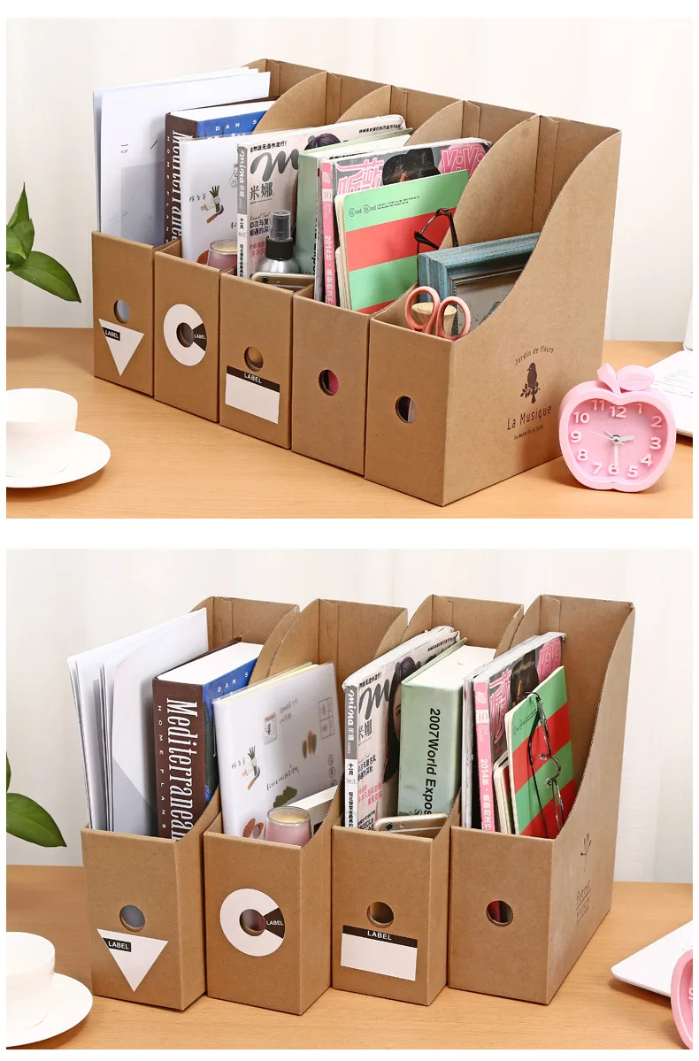 8 видов стилей коробка для хранения крафт-бумаги, держатель для журнальных файлов, органайзер для ручек, карандашей, подставка для книг, канцелярские принадлежности для офиса и стола