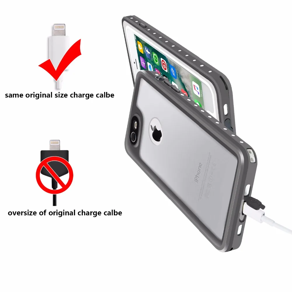 Водонепроницаемый чехол для iPhone 7 8 противоударный грязеотталкивающий защитный с