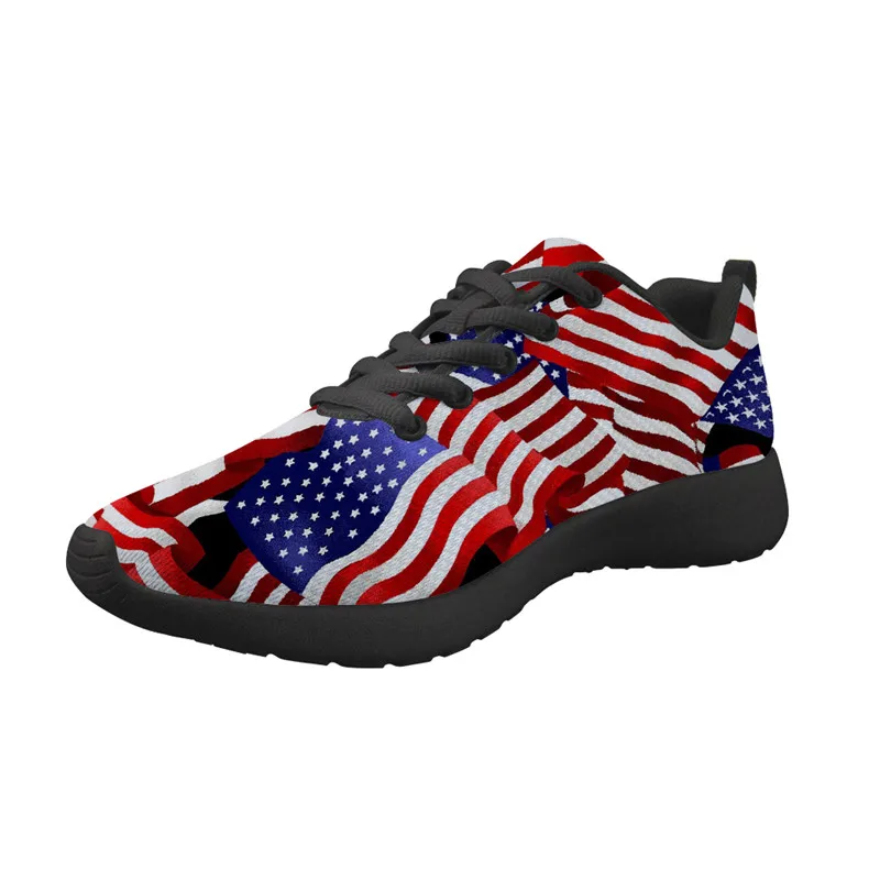L3301Z41 FORUDESIGNS/Классические мужские кроссовки с флагом США; мужская повседневная обувь с дышащей сеткой; Обувь На Шнуровке Для мальчиков-подростков; прогулочная обувь из сетчатого материала на заказ - Цвет: L3301Z41