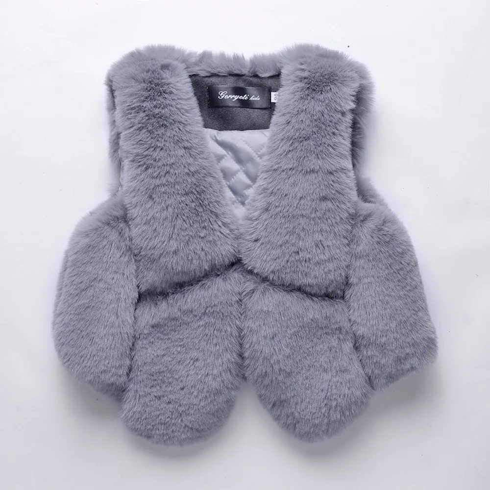 Жилет для девочек 2018 бренд зимние толстые теплые детские Девушки искусственного