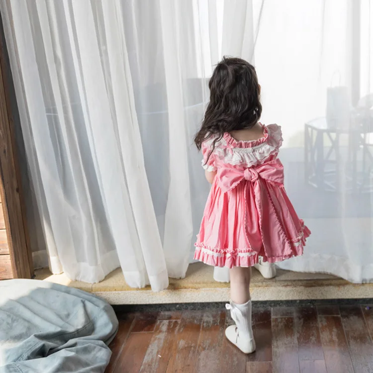 Платье с цветочным принтом для девочек Хлопковое платье вечеринки в испанском