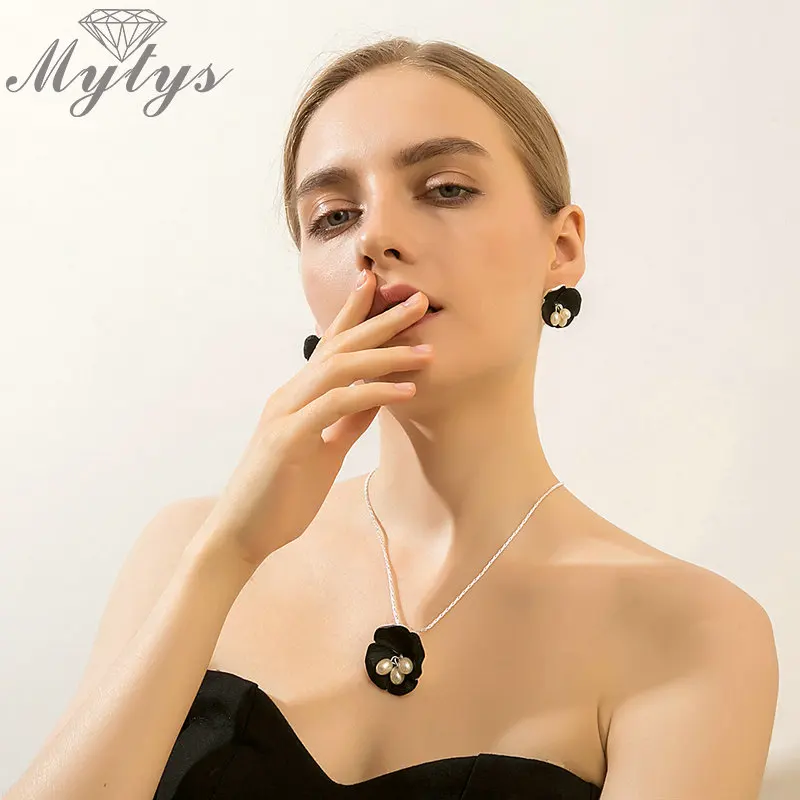 Mytys женские модные бриллиантовые Ювелирные наборы с белыми жемчужинами сияющая