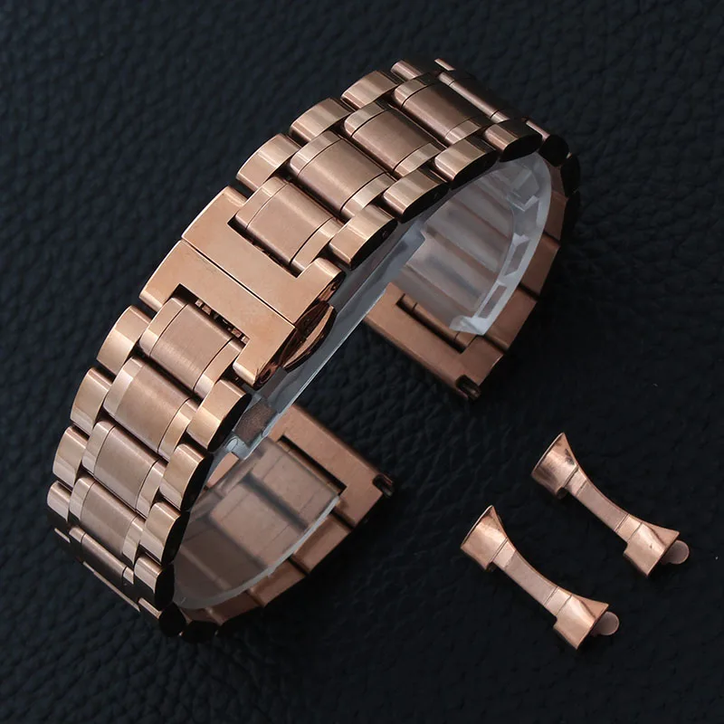Steel black gold stainless steel strap bracelet 18mm 20mm 22mm 24mm solid metal accessories for men and women+tool | Наручные часы