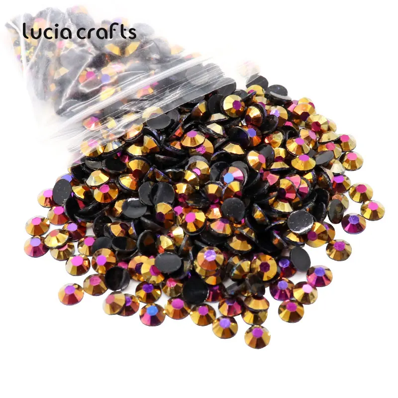 Lucia crafts 500 шт 5 мм Разноцветные AB плоские с оборота полимерные Стразы DIY мобильный телефон дизайн ногтей G0308
