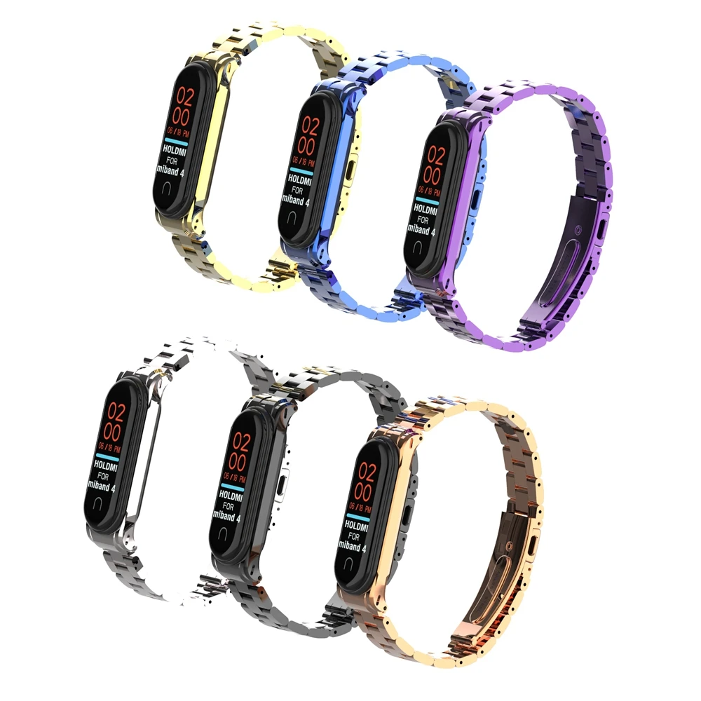 Умный браслет на запястье, ремешок для Xiaomi mi Band 3, 4, mi Band 4, 3, металлический браслет из нержавеющей стали, ремешок на запястье mi 4, Band 4, Pulseiras