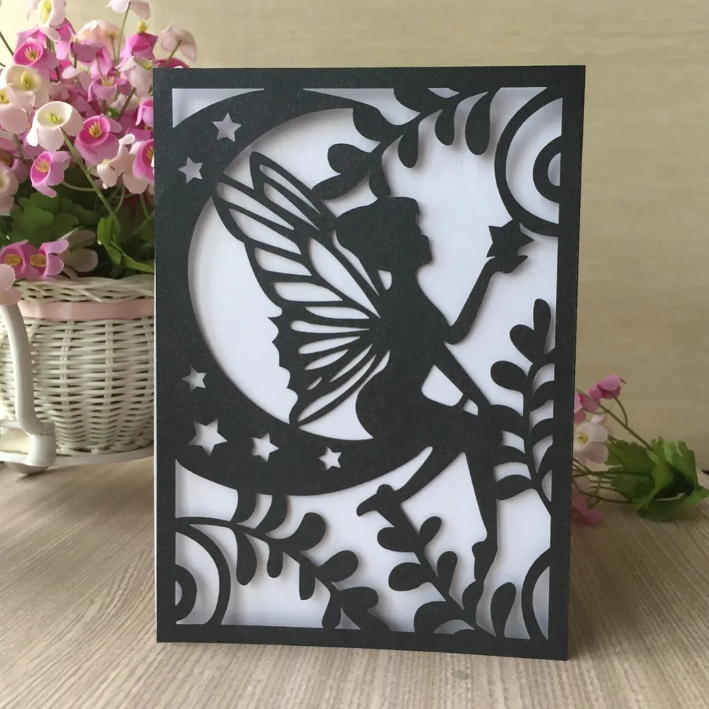 

50pcs/lot Exquisite Laser Cut Pearl Paper Wedding Invitations Card Bridal Shower Decorations Birthday Card Party Favor