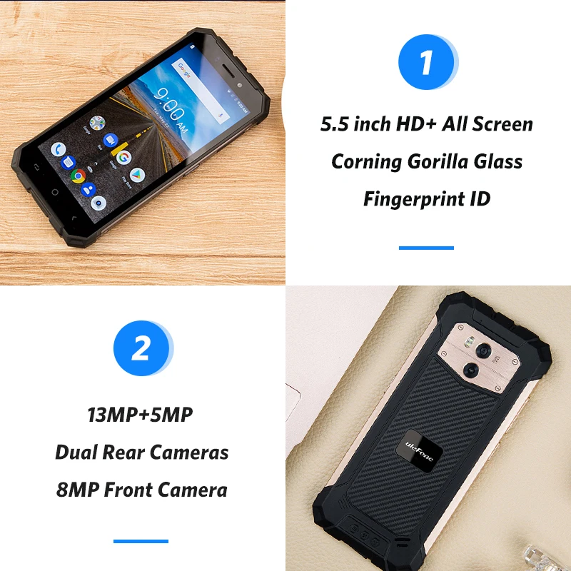 Ulefone Power X2 IP68 Водонепроницаемый мобильный телефон Android 8 1 5 &quotHD 4 ядра 2 ГБ + 16 Гб NFC Face