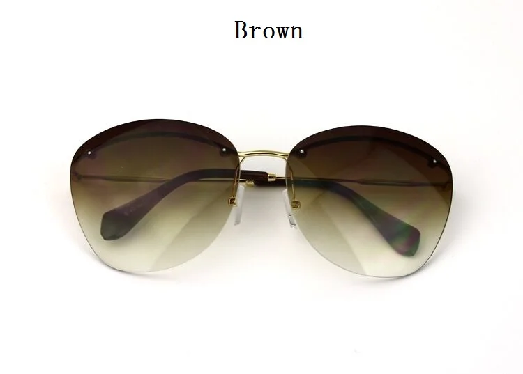 2017 Модные солнцезащитные очки без оправы с синим покрытием мужские брендовые