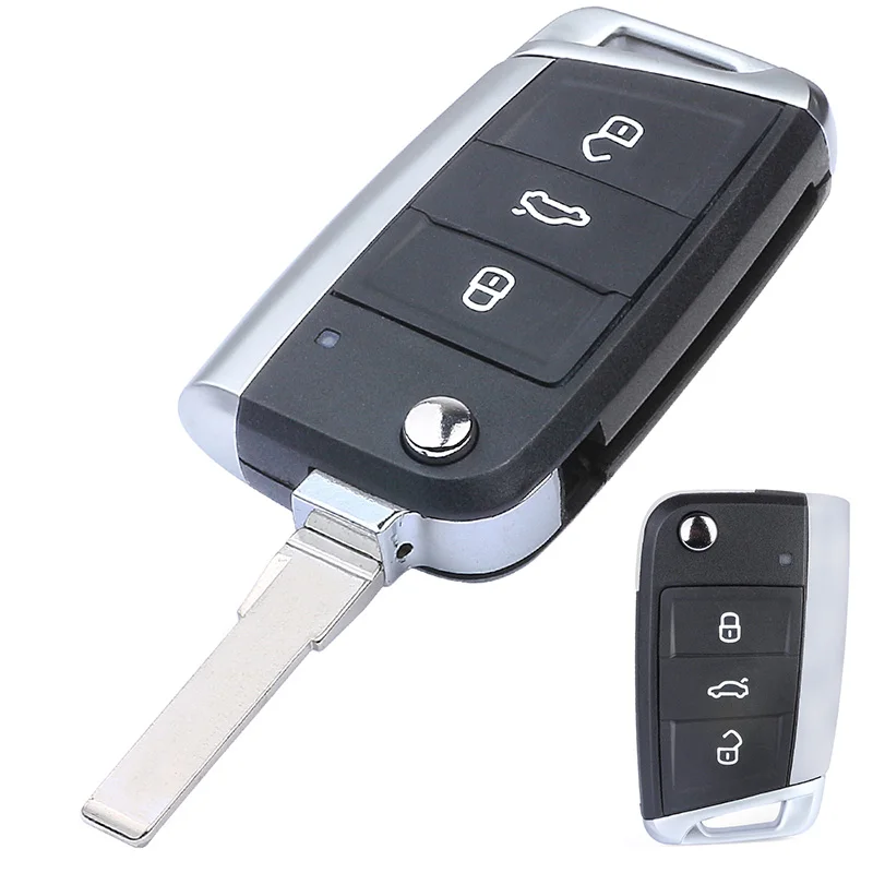 KEYECU для VW Volkswagen Golf 7 GTI MK7 Skoda Octavia A7 модифицированный складной 3-кнопочный пульт