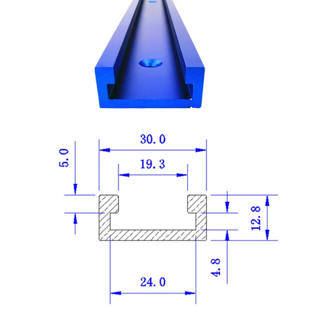 

T-Track Slot Miter Track Jig Aluminium Alloy Fixture Router 300 400 500 600MM Woodworking T Screw T Slider Pressure Block