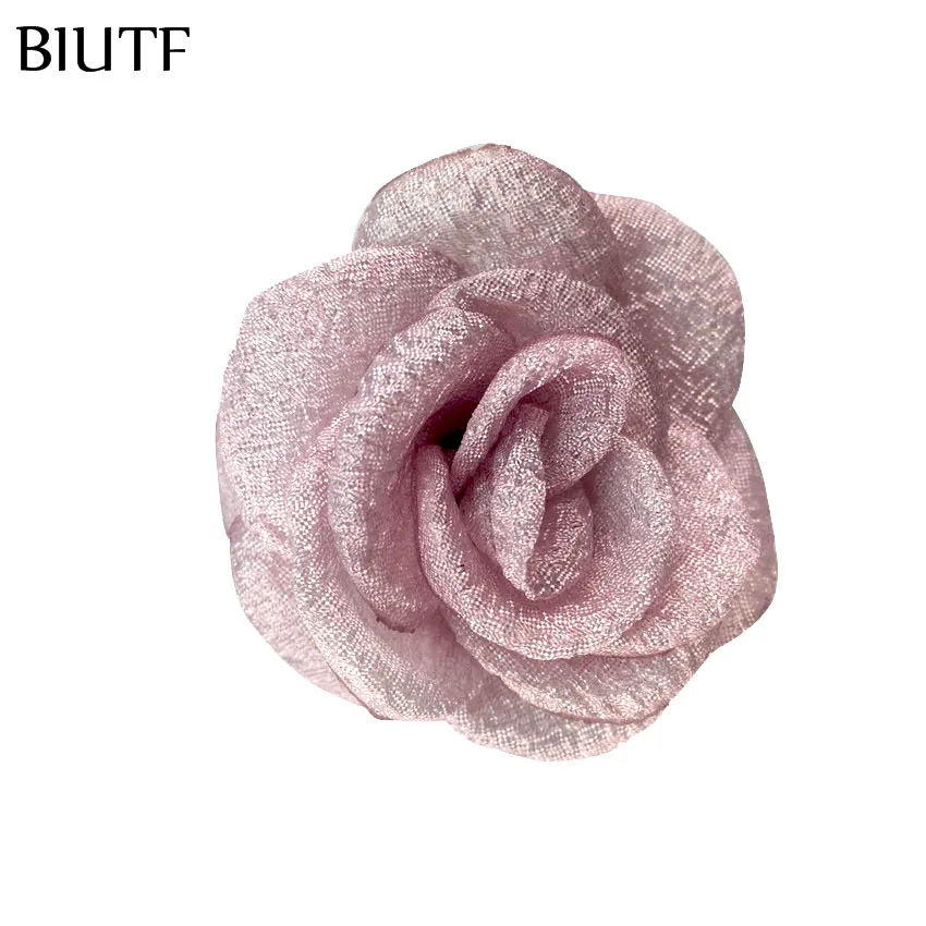 40 шт./лот 2 ''сожгли тканевая Роза проката Seersucker Camelia Флора супер милые головные уборы шпилька аксессуары TH286