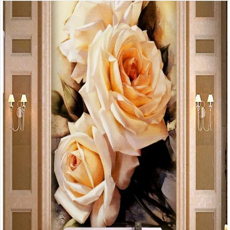 Индивидуальная Эстетическая Красивая Белая роза beibehang масляная живопись