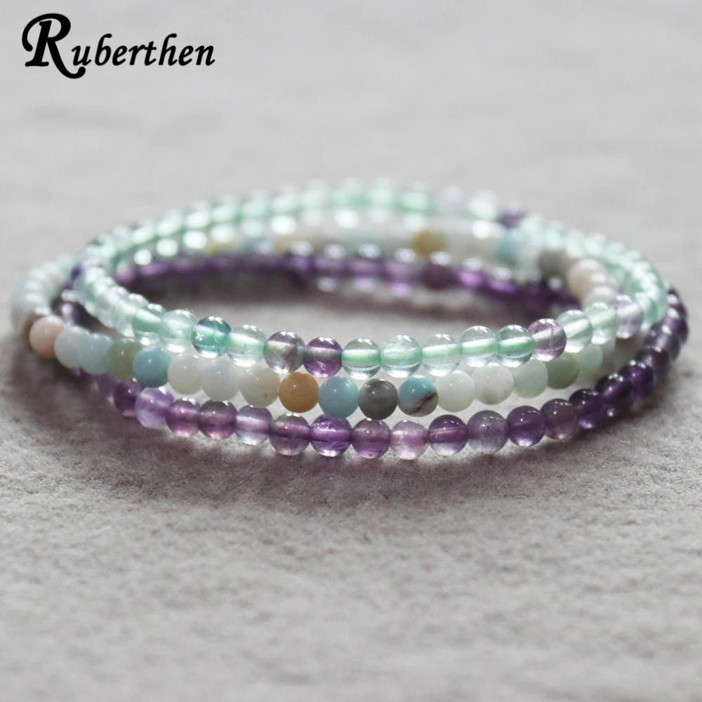 Ruberthen 2019 новый дизайн Amethys t браслет натуральный Амазонит женский флюорит мини