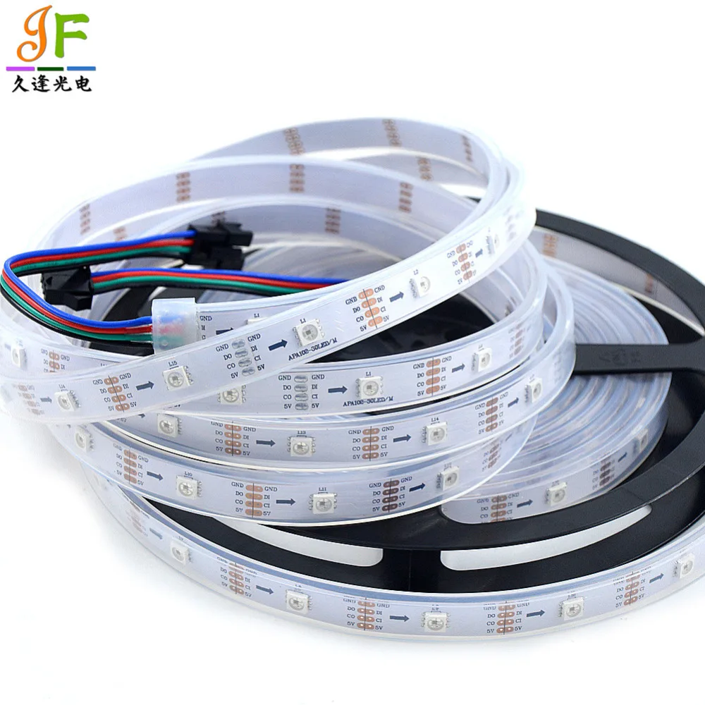 5 м SK9822 24 30 36 60 72 144 светодиодов/м 5050 RGB полноцветная адресная светодиодная