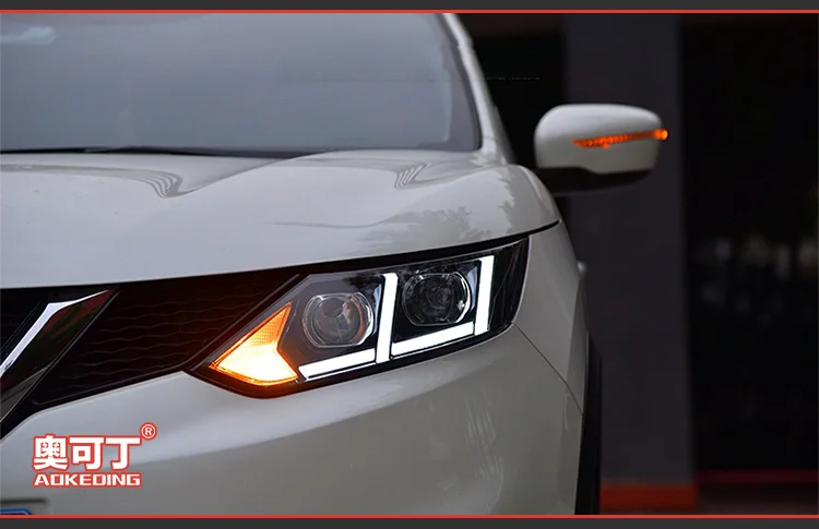 АКД Тюнинг автомобилей Фара для Nissan Qashqai- фары светодио дный DRL ходовые огни би-ксенон луч Противотуманные фары ангельские глазки