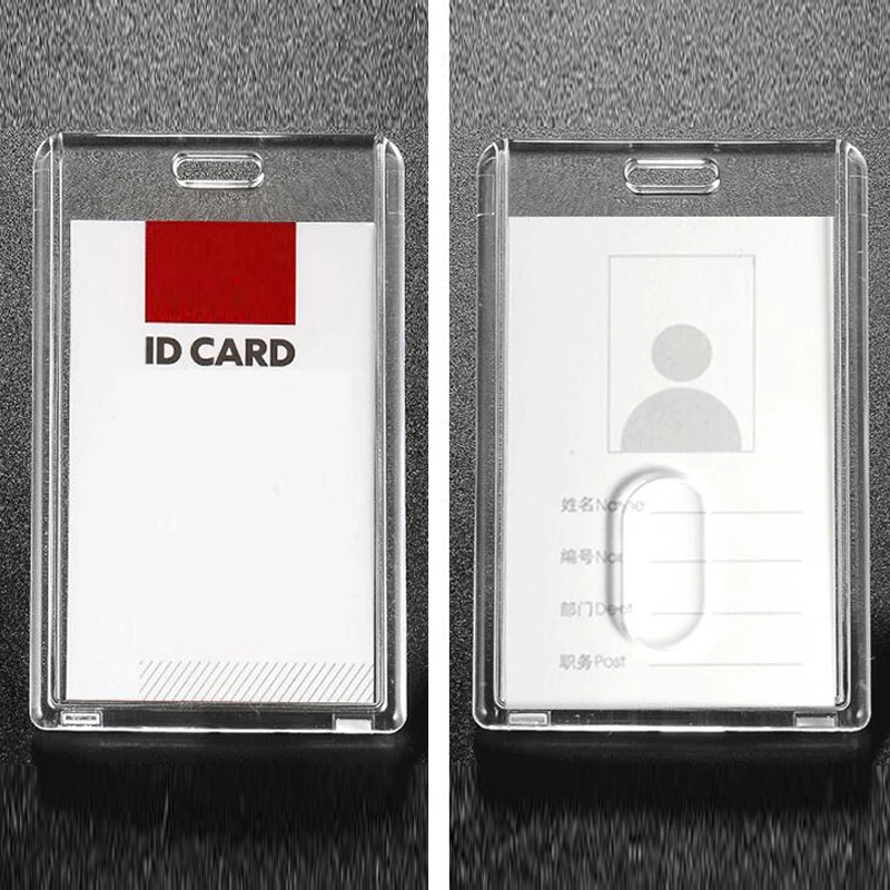 Вертикальный акриловый держатель для бейджа 10 шт./лот|card case money clip|case esatacase card |