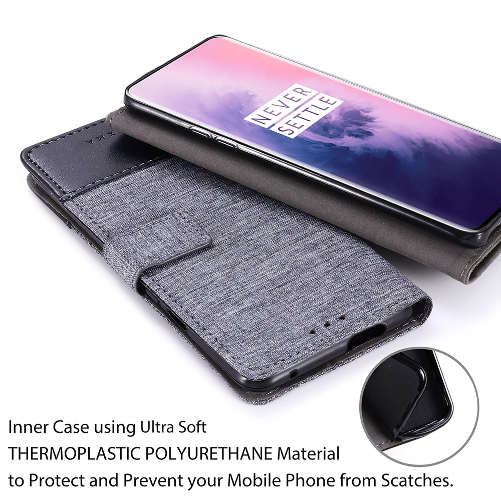 Кожаный чехол для телефона в стиле ретро из парусины Oneplus 7 Pro 6 флип кейс кошелек с