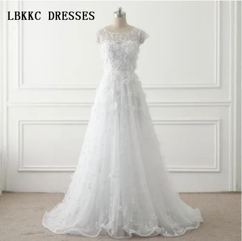 

Женское свадебное платье, белое ТРАПЕЦИЕВИДНОЕ ПЛАТЬЕ с объемными цветами, расшитое бисером, элегантное платье невесты