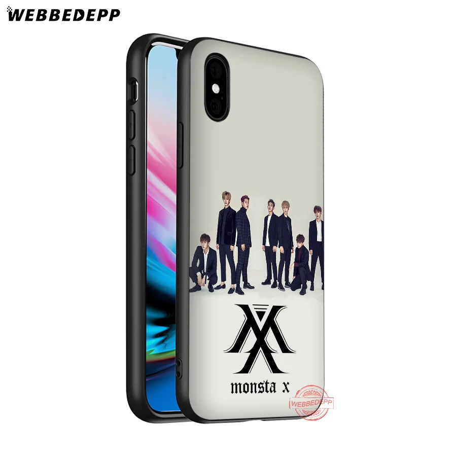 WEBBEDEPP Monsta X Band Мягкий силиконовый чехол для iPhone 8 7 6S 6 Plus 11 Pro XS Max XR 5 5S SE задняя крышка