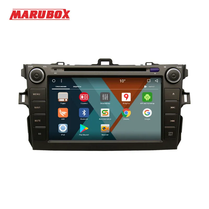 MARUBOX 8A105MT3 автомобильный мультимедийный плеер для Toyota corolla 2007 2011 четырехъядерный