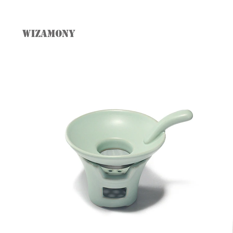 

Китайский чайный набор wisamony Ru Kiln, Чайный фильтр, керамический чайный набор, чайный набор, сито в форме листа кунг-фу, чайные аксессуары, комплект из двух предметов