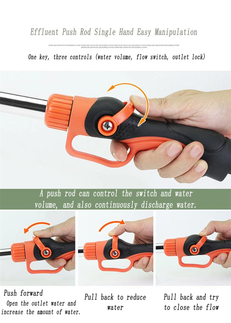 Telescopic Long Pole Washer Water Gun Spray Durable Powerful High Pressure Power Water Gun Car Wash Jet Watering Kit
