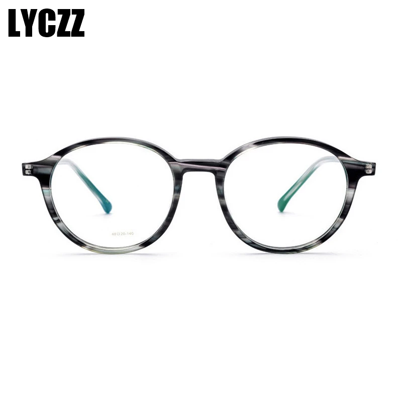 LYCZZ Новые Круглые ретро очки для мужчин и женщин оправа ручной работы высокого
