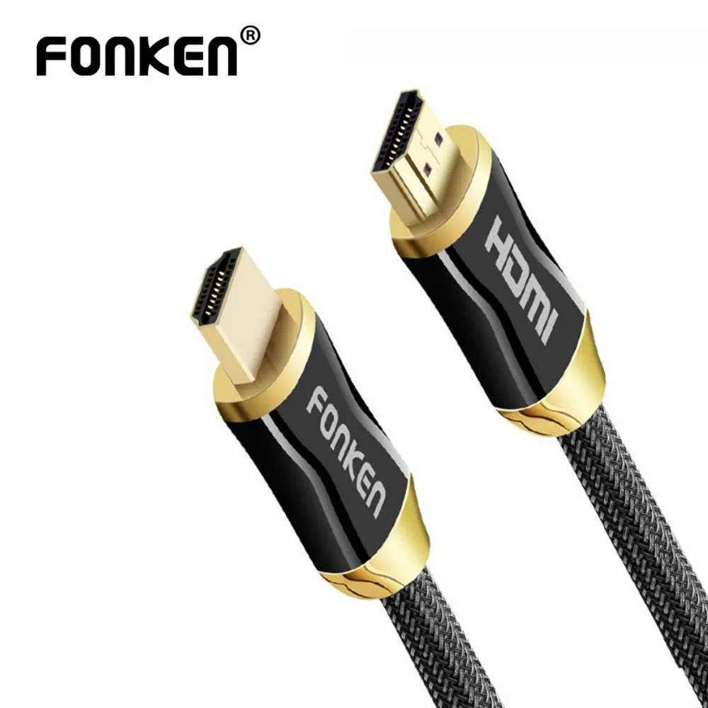Кабель FONKEN HDMI 2 0 4K 60fps Ultra HD передача позолоченный кабель к нейлоновая оплетка для
