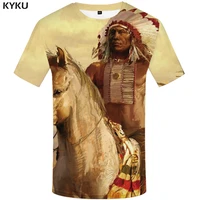 kyku horse t shirt men white indians tshirt 3d animal printed tshirt hip hop tee funny summer anime mens clothing streetwear top
