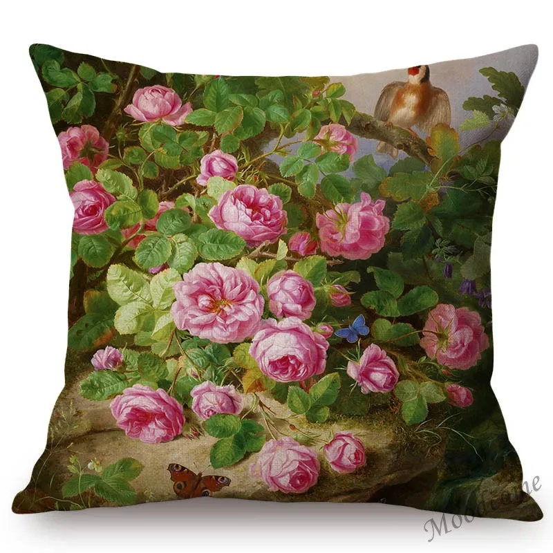 Роскошный винтажный Чехол для дивана с масляной росписью цветов Европейский