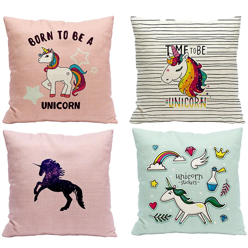 

Cartoon Unicorn Pillow Case Square Cushion Cover Pillowcase Sofa Car Office Home Decor