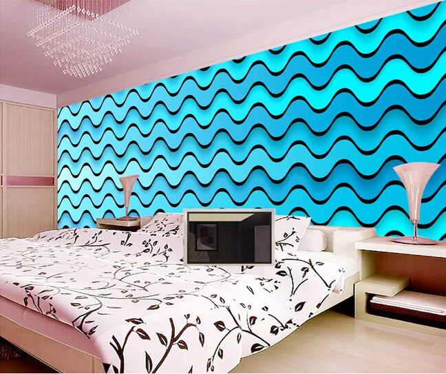 Новейшие пользовательские 3D фрески модная трехмерная динамическая волновая