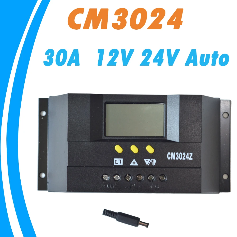 ШИМ 30 А контроллер солнечной панели РЕГУЛЯТОР Защита аккумулятора 12 В 24 в