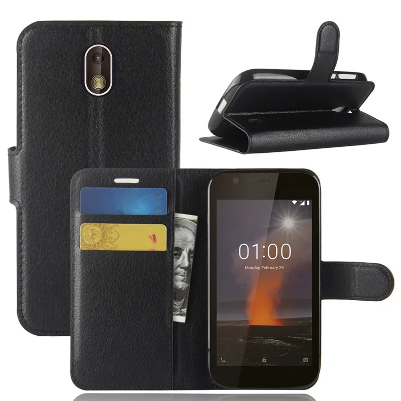 Чехол для Nokia 1 с двумя sim картами Ретро книжка из искусственной кожи магнитной