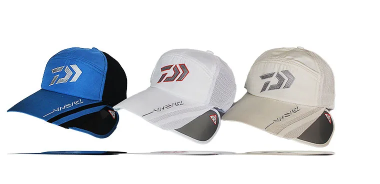 DAWA Fishing Hats Daiwa Male Sunshade Sun Visor DAIWA Breathable Cap Adjustable Hat Fishing Tackle Sun Hat Embroidery Cap