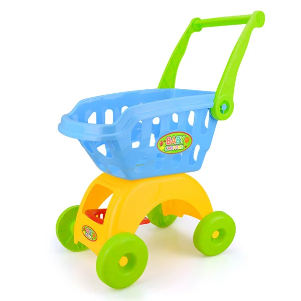 Blue shopping cart 7-30 шт детский супермаркет покупки продуктов тележки игрушечные тележки для девочек кухня игровой дом Моделирование фрукты ролевые детские игрушки - Цвет: Blue shopping cart