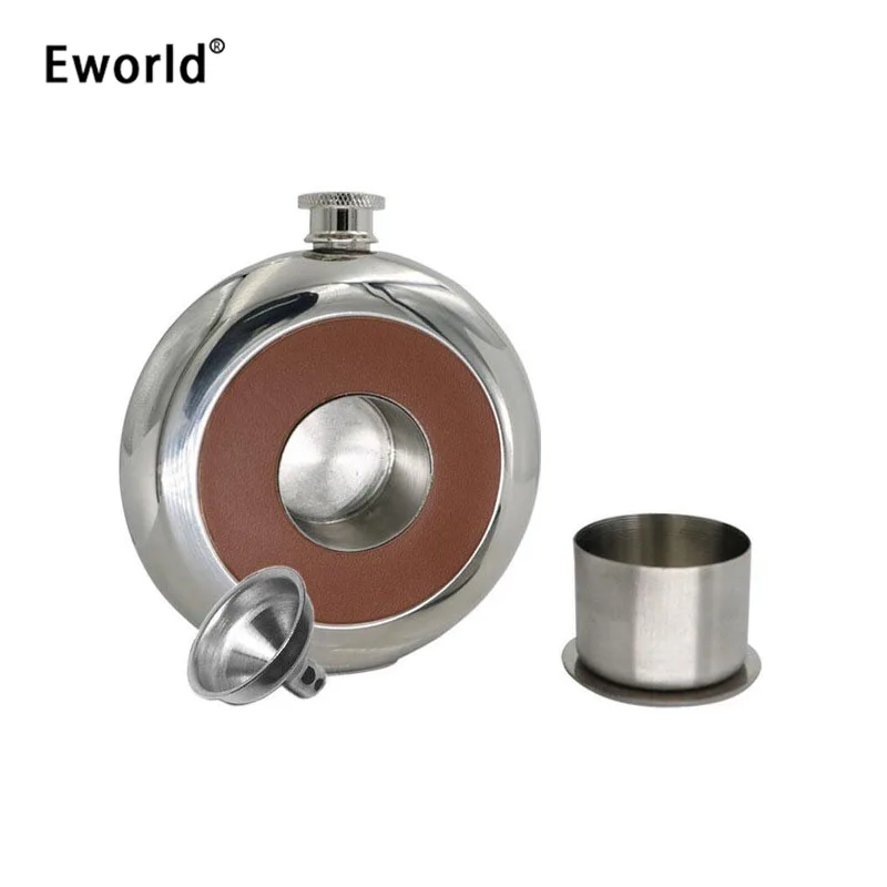 Eworld новая зеркальная полированная фляжка из искусственной кожи 5 унций 150 мл