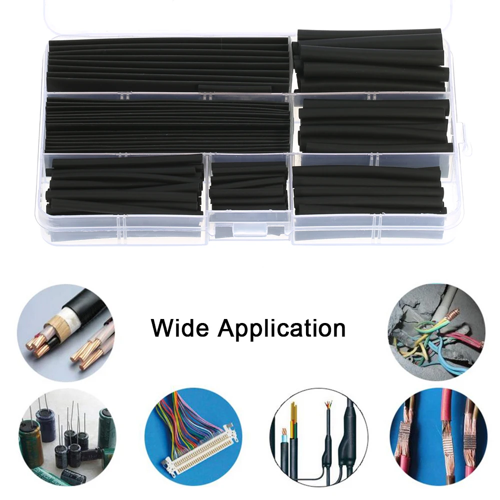 Термоусадочная трубка 150 шт. Полиолефиновая безгалогенная усадочная