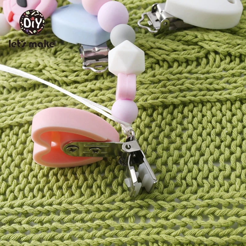 Зажимы для пустышек в форме сердца из пищевого силикона не содержит бисфенола |