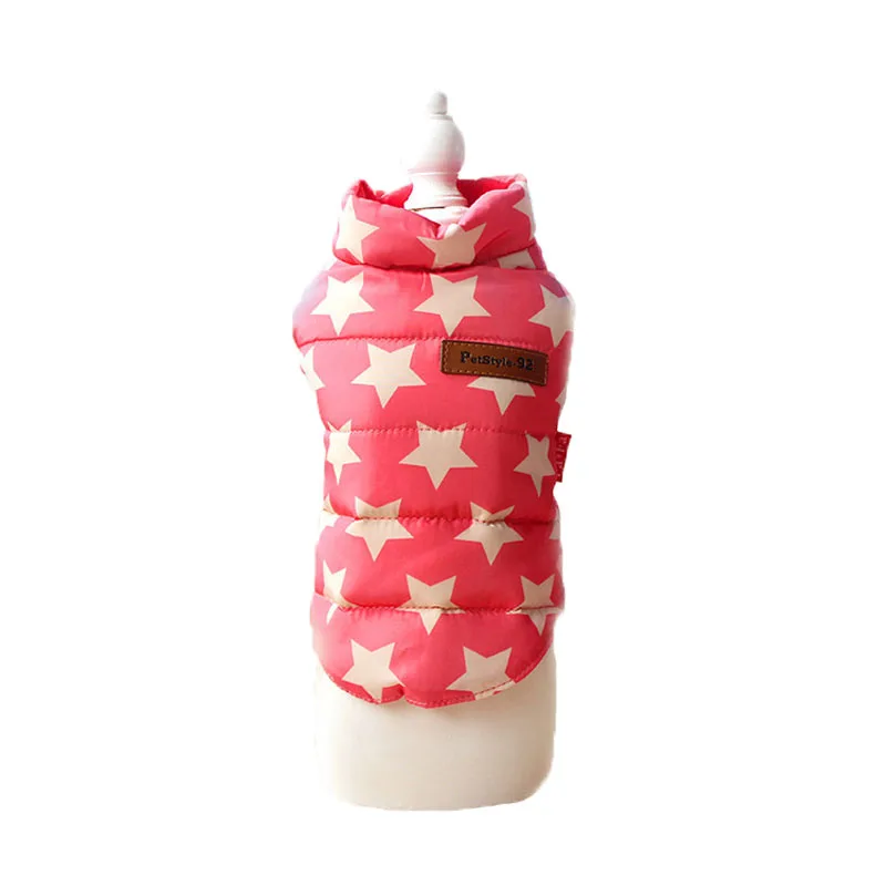 Зимнее пальто для собак с принтом звезд теплая хлопковая куртка домашних