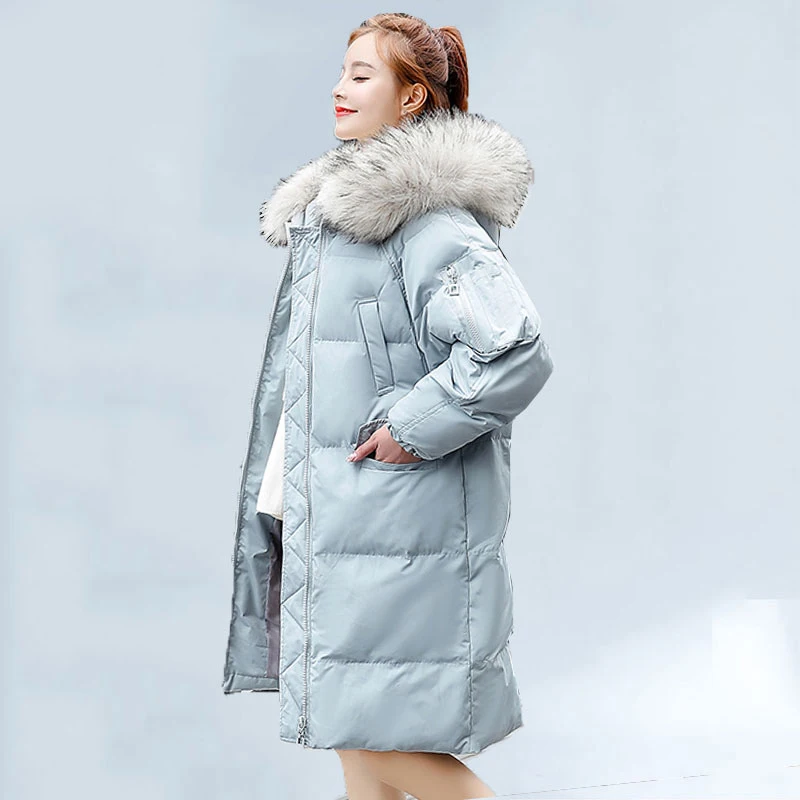 Женское хлопковое пальто зимняя куртка 2020 с искусственным меховым воротником