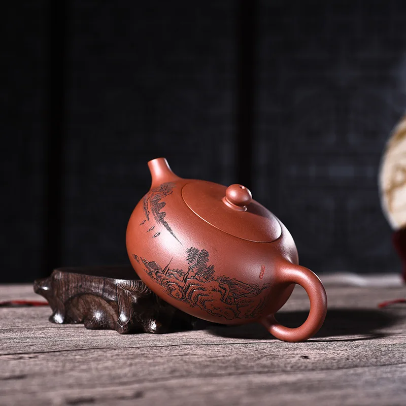 quality goods all hand undressed ore purple clay landscape gunpowder pot of kung fu tea set a undertakes the teapot | Дом и сад