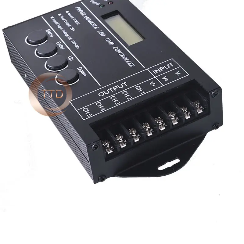 Время программируемый RGB светодиодный контроллер TC420 DC12V/24 V TC423 AC100V 240V 5 канальный