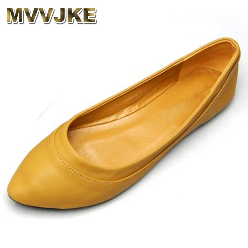 

MVVJKE Fashion Soft PU Leather Woman Shallow Flats Comfort SLIP-ON Loafer Ladies Ballerina Shoes Pregnant woman Shoes
