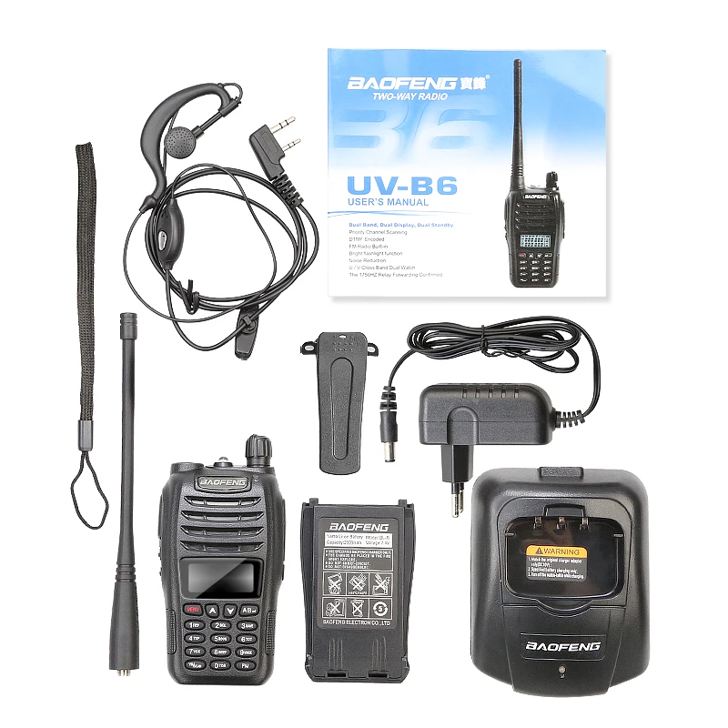 

New Black BaoFeng UV-B6 Walkie Talkie Dual Band VHF/UHF136-174&400-480 MHz Amateur Ham Two Way Radio